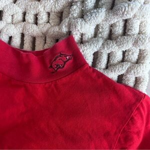 Arkansas Razorbacks Red Cropped Mock Neck Long Sleeve – Youth Large Fit